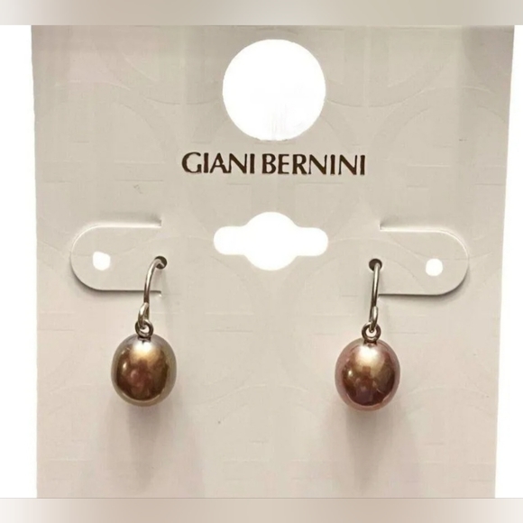 Giani Bernini Cultured Freshwater Pearl Drop Earrings-Iridescent Chocolate SS - Picture 2 of 6